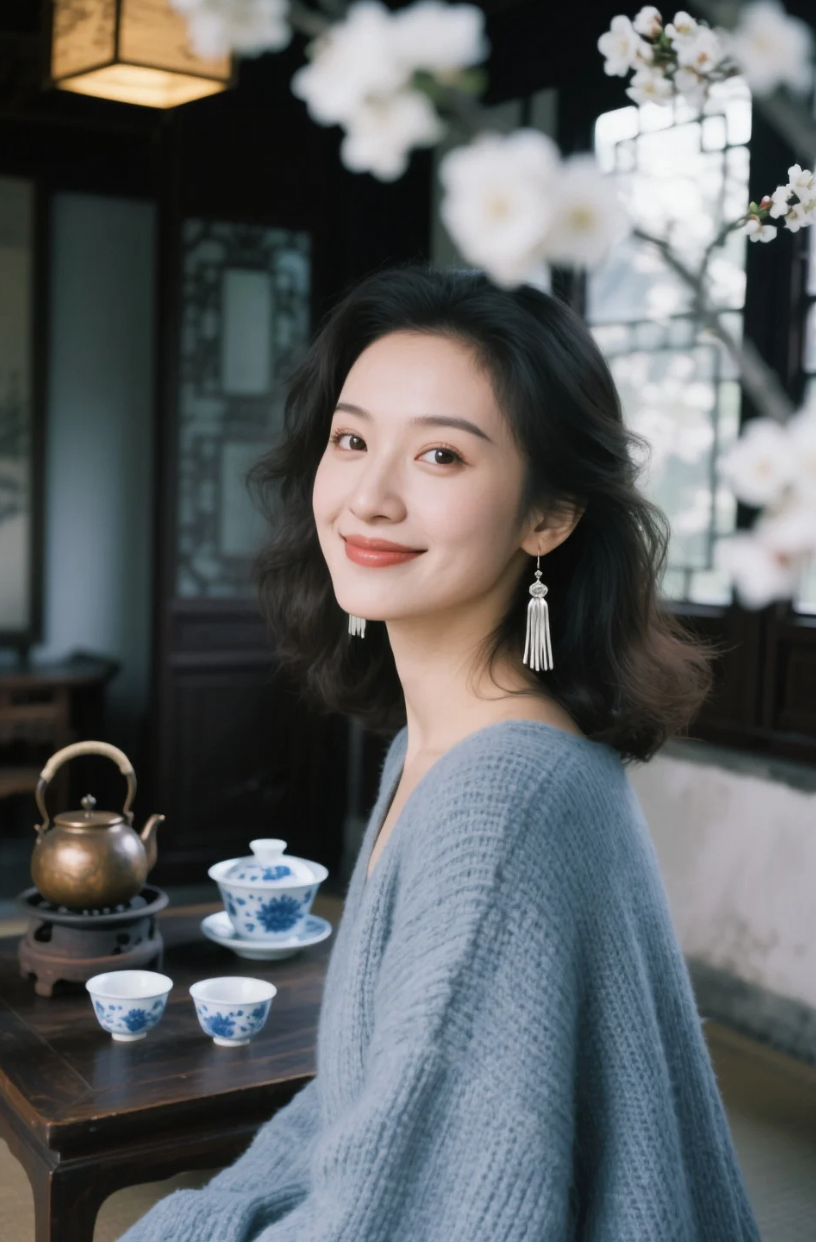 梅花未语，她已倾城；茶未入口，心已微醺