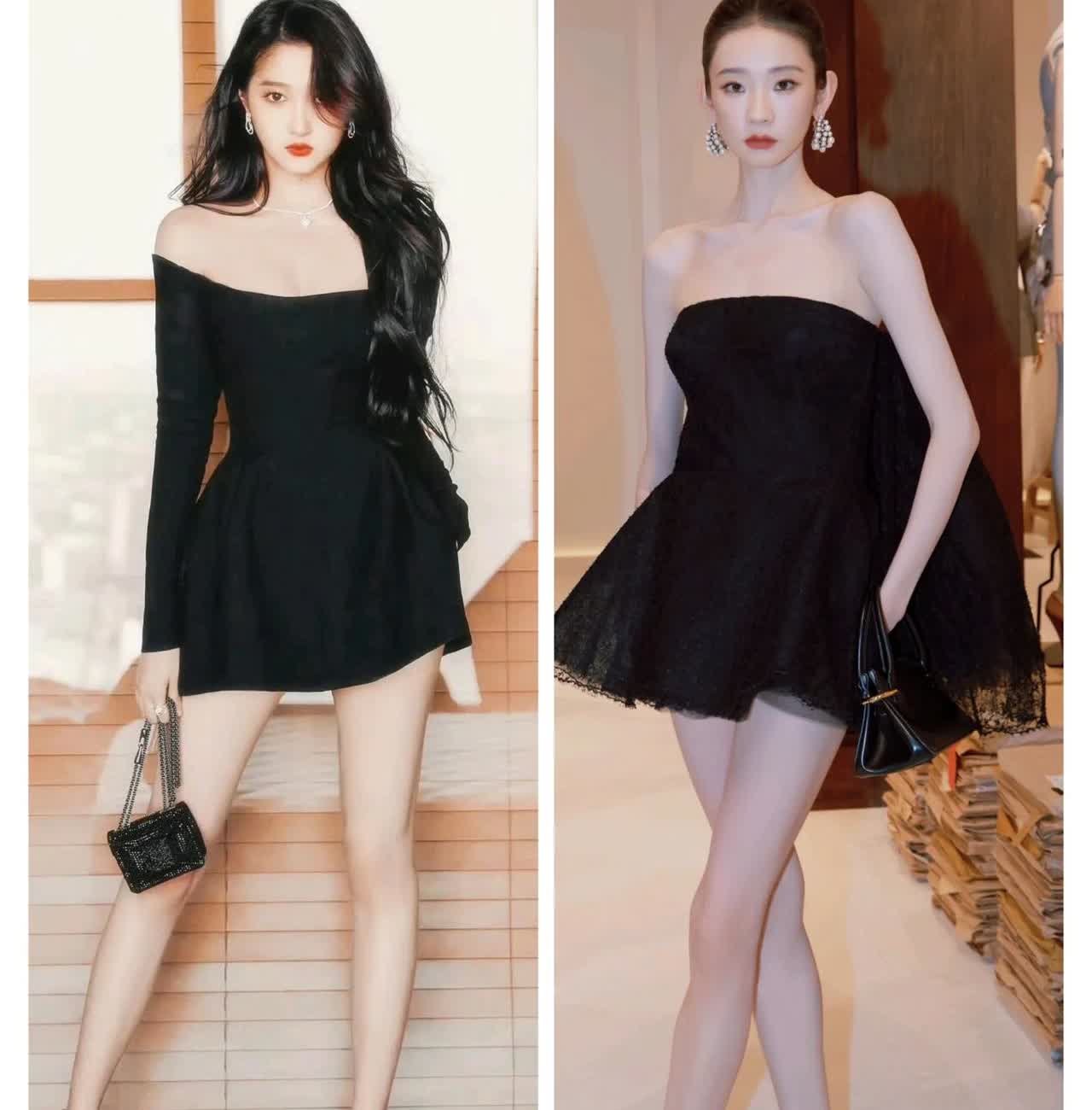 原以为张艺凡110cm的腿已经够绝的了。
没想到关晓彤更夸张，
1米724的