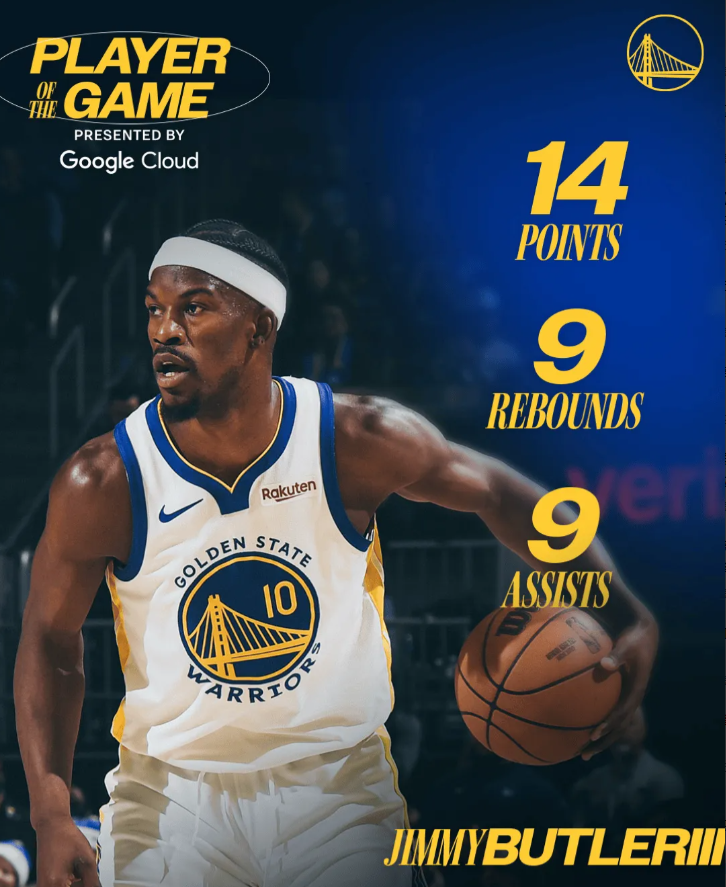 NBA常规赛圣诞大战，勇士126-116击败独行侠。
赛后勇士官媒晒出了巴特勒海