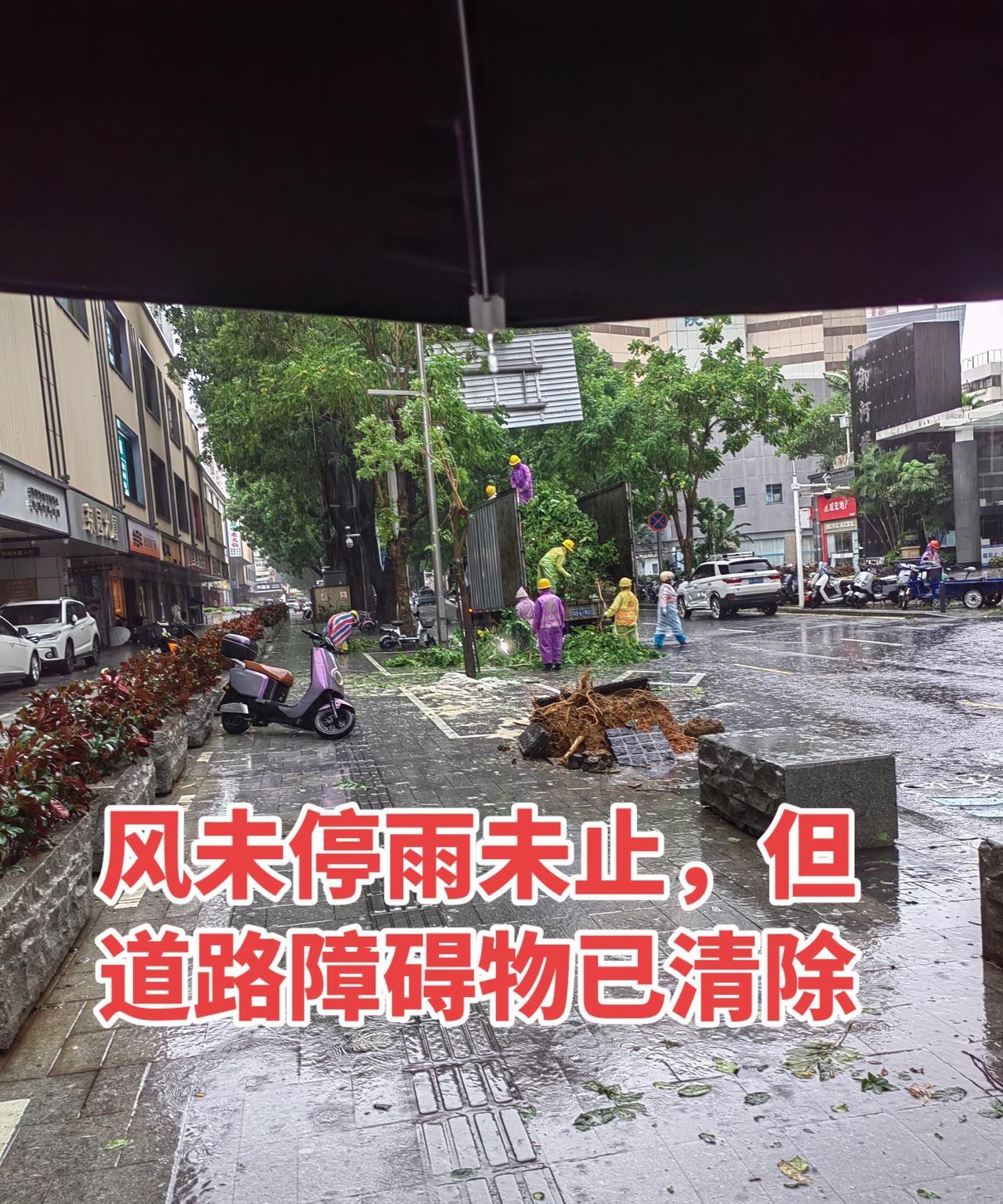 你永远可以相信深圳速度，台风天气依然有人坚守岗位！#街头随拍 #暴雨来袭