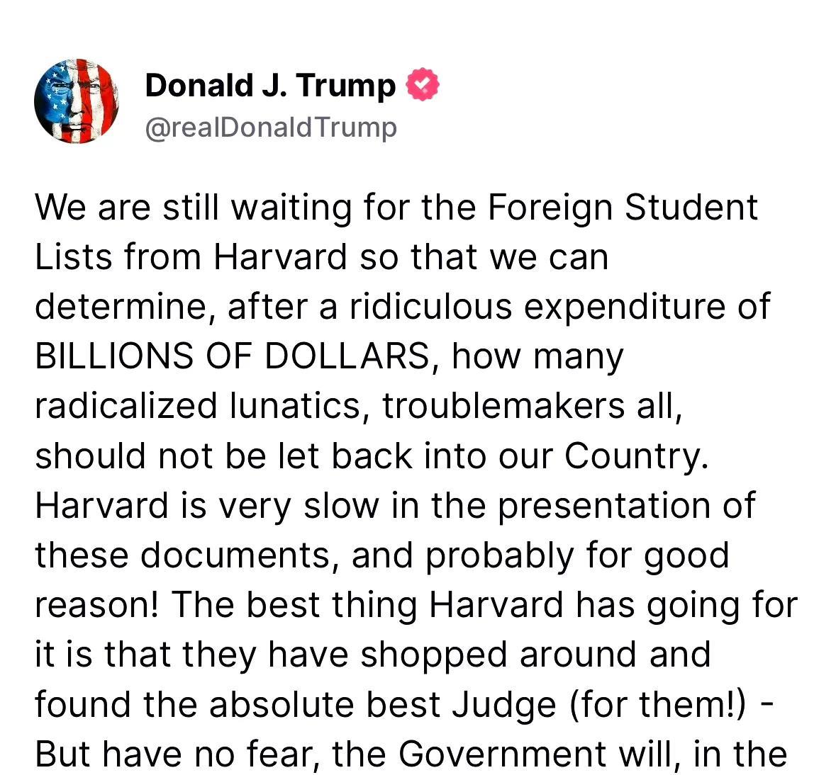 【特朗普终于干了件叫好叫座的事，炮轰哈佛：威胁撤资30亿 要求提交反犹外国学生名