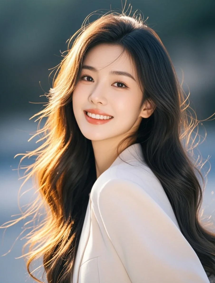 阳光明媚，她长发如丝，笑容如蜜，美得令人窒息