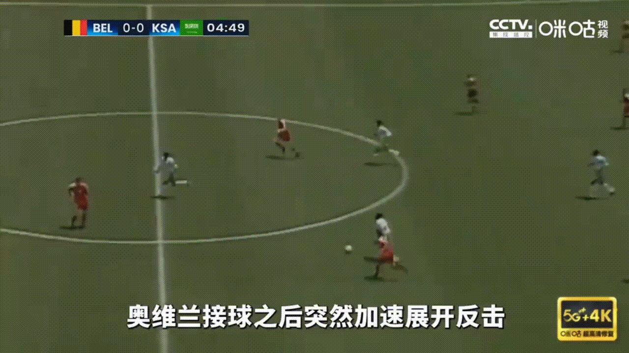 1994年世界杯小组赛沙特对阵比利时的比赛中，沙特名将奥维兰打进了一个载入世界杯