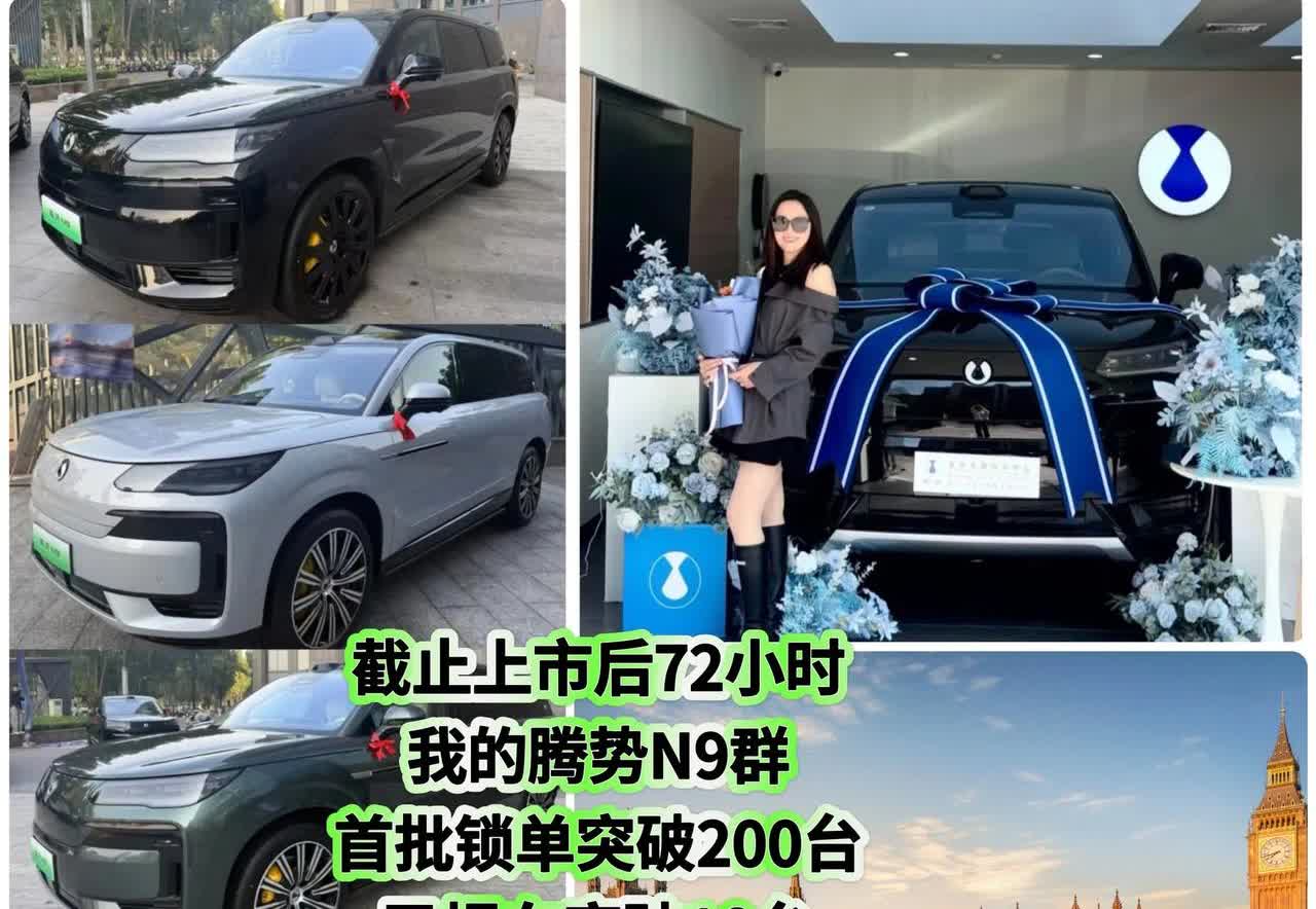 截止上市后72小时
我的腾势N9群
首批锁单突破200台
已提车突破10台
