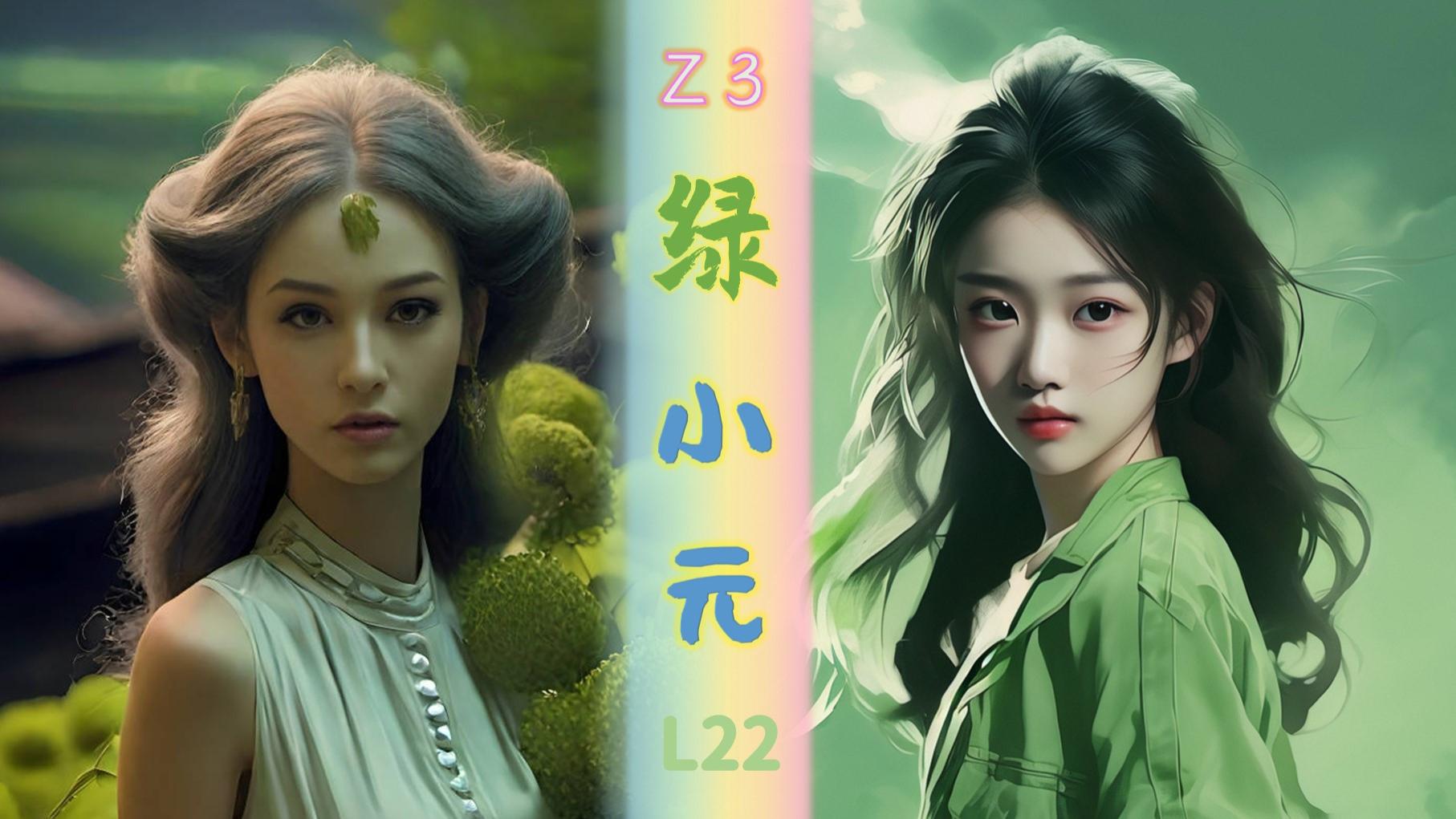 白发 棕发，短发 长发【绿小元】现代女 半身像