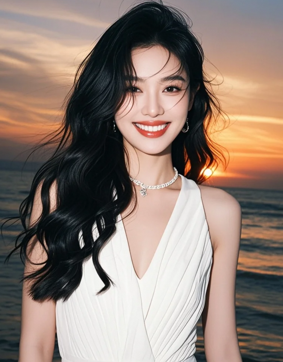 夕照熔金，却照不暖她眼中的秋