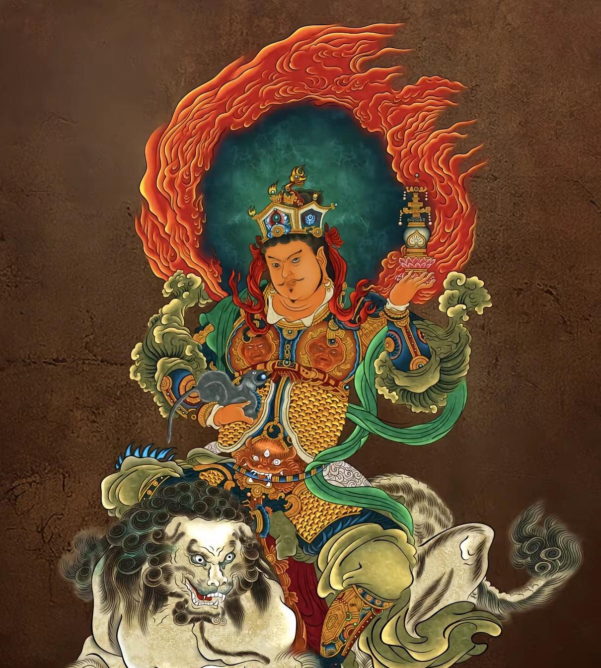 财宝天王那可是超牛的财神兼护法大神！听老辈人说，只要在财宝天王像前诚心求法，平时