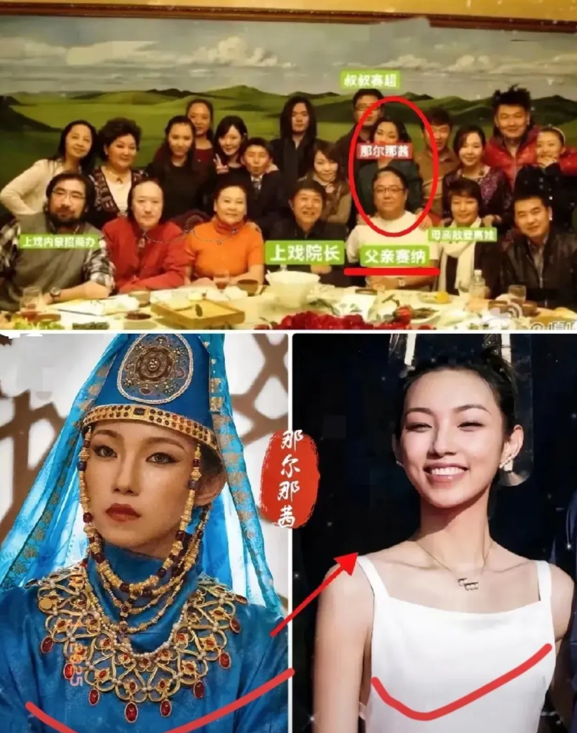 不查不知道，
一查才发现，
那尔那茜的父亲是赛纳，是央媒节目制片人，1995年就