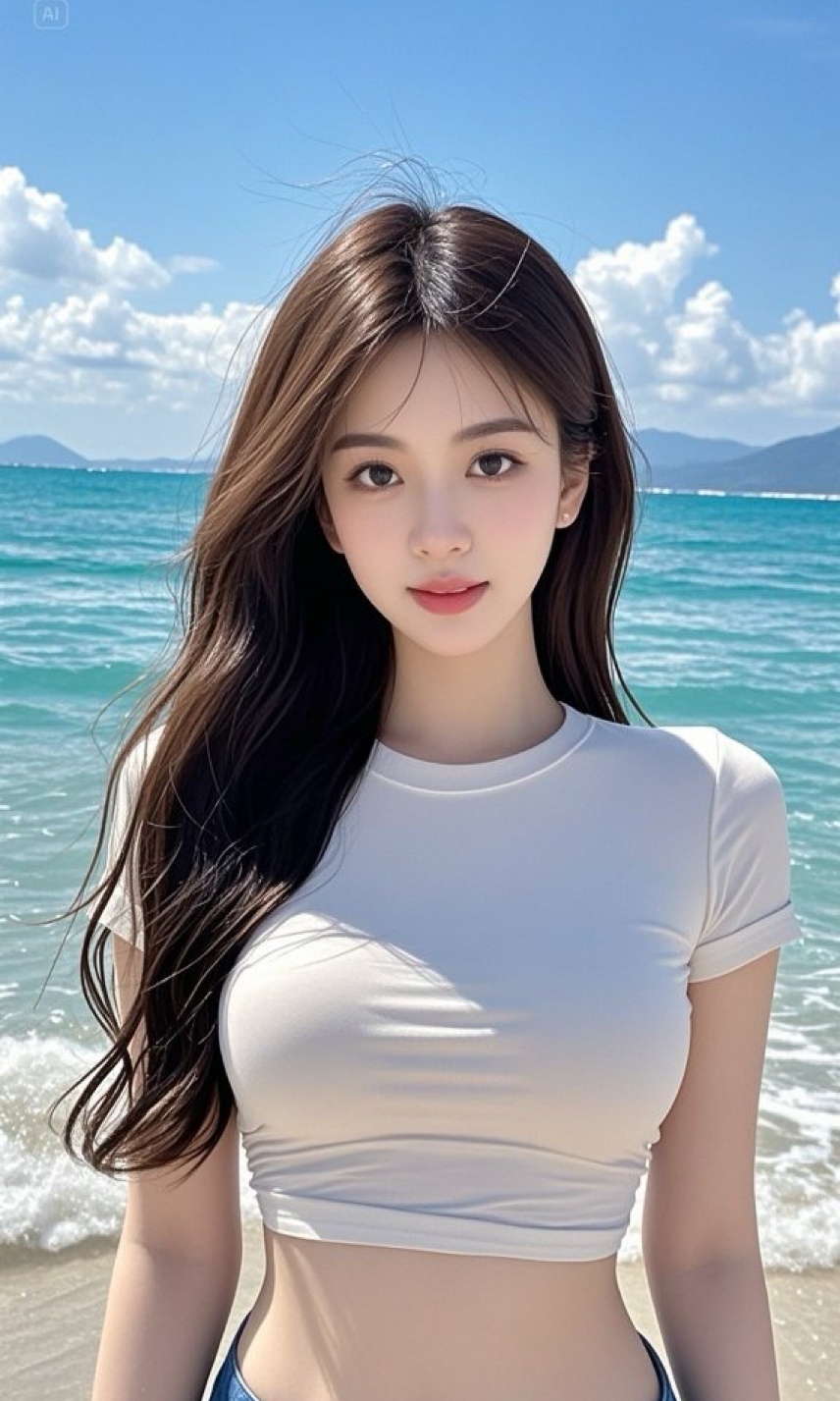 阳光少女戏碧波，比基尼衬完美身材
