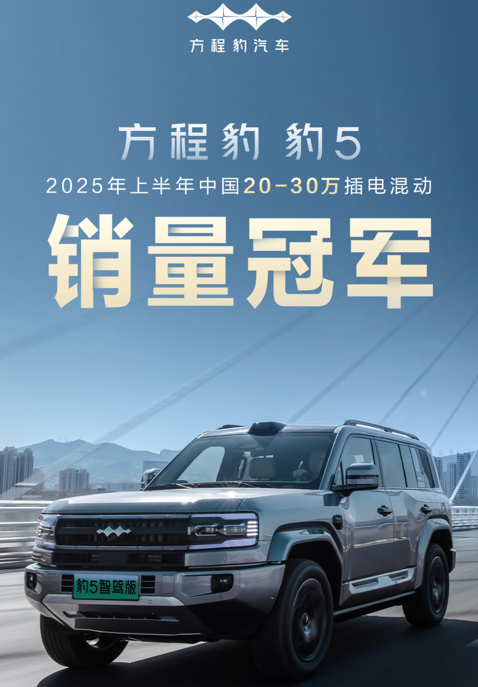 方程豹 豹5是国内今年上半年20万元到30万元的插混冠军。

这个成绩真不错，说
