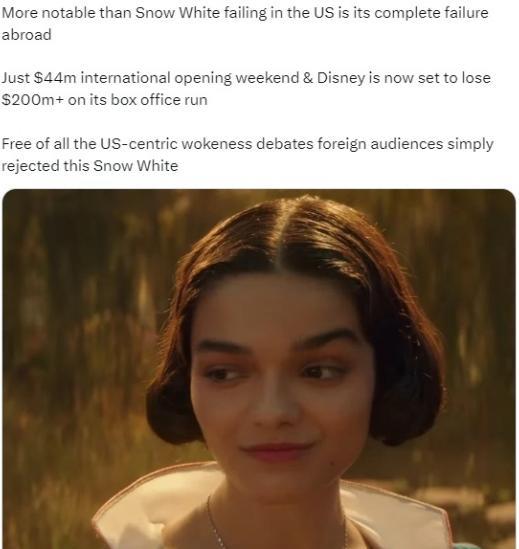 俄媒：比《白雪公主》在美国的失败更引人注目的是它在海外的彻底失败。没有了所有以美