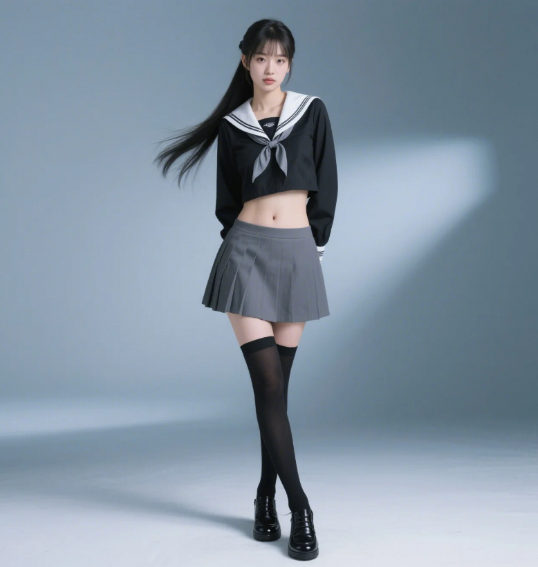 元气水手服瑜伽展示 这身材是行走的画报
