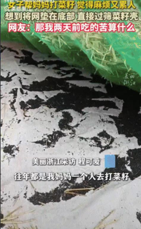 “劳动人民的智慧！”安徽一女子帮妈妈打菜籽，觉得又麻烦又累人，女子灵机一动，决定