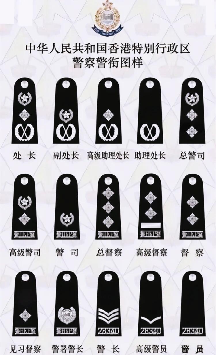 如何分辨香港警察警徽？
在香港警队架构中，警员和高级警员是基层人员，通常负责巡逻