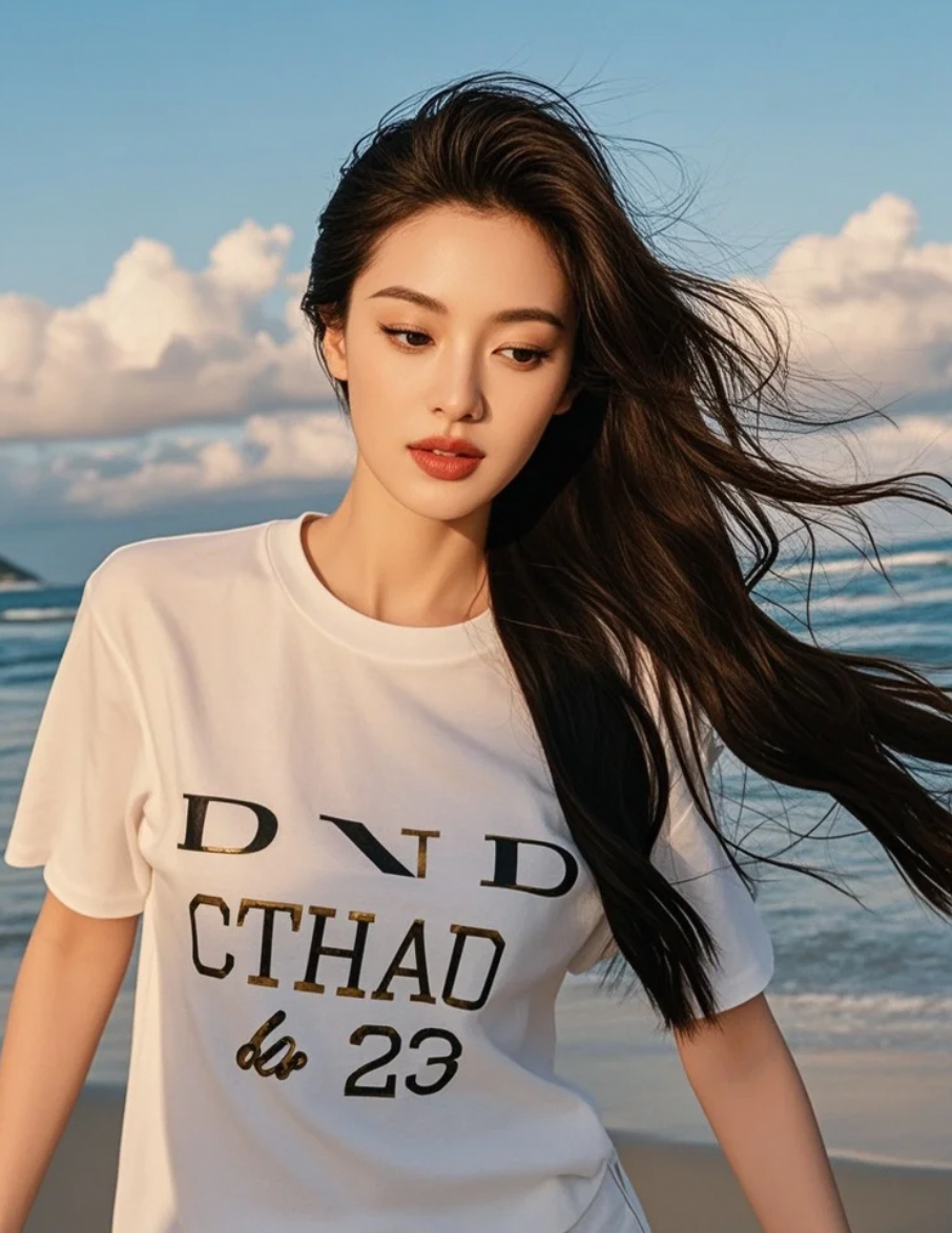 海平线吞没半轮落日时，她的剪影扬起发浪比波涛更汹涌