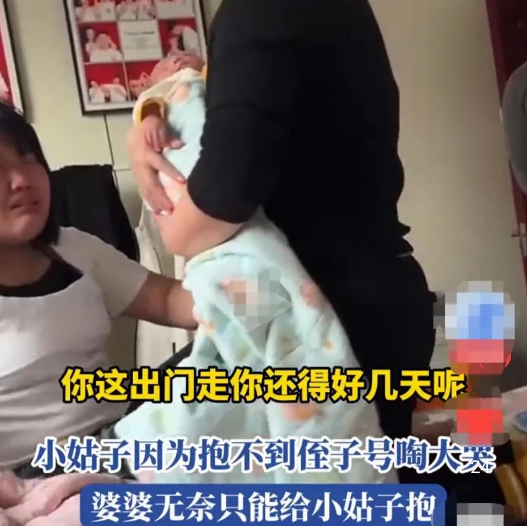 河北，嫂子生了小宝宝已经好几天了，小姑子很是好奇，很想抱抱小侄子。
可妈妈总是担