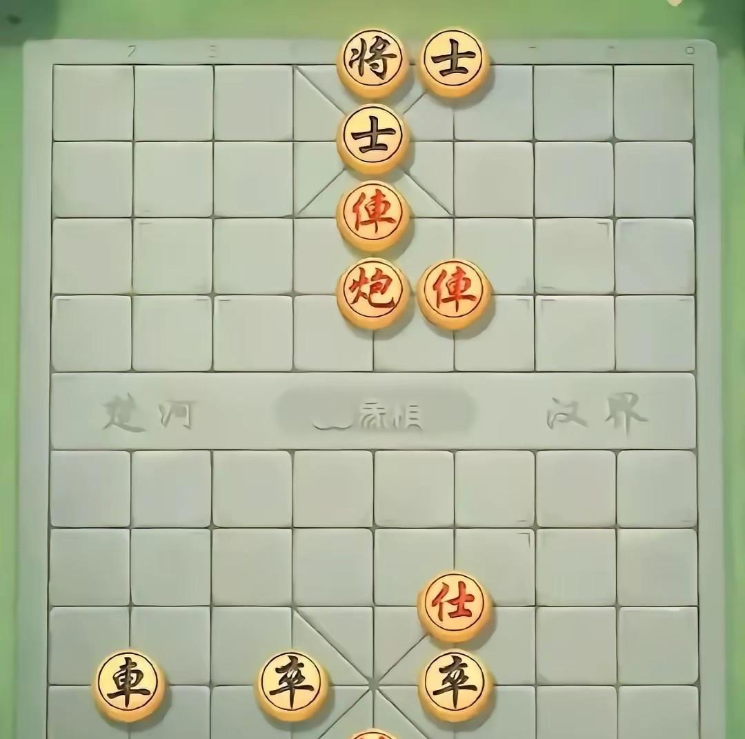 杀法精妙绝伦，难以想象！眼看要输棋，红棋居然能反败为胜，一炮定乾坤。
如图，黑棋