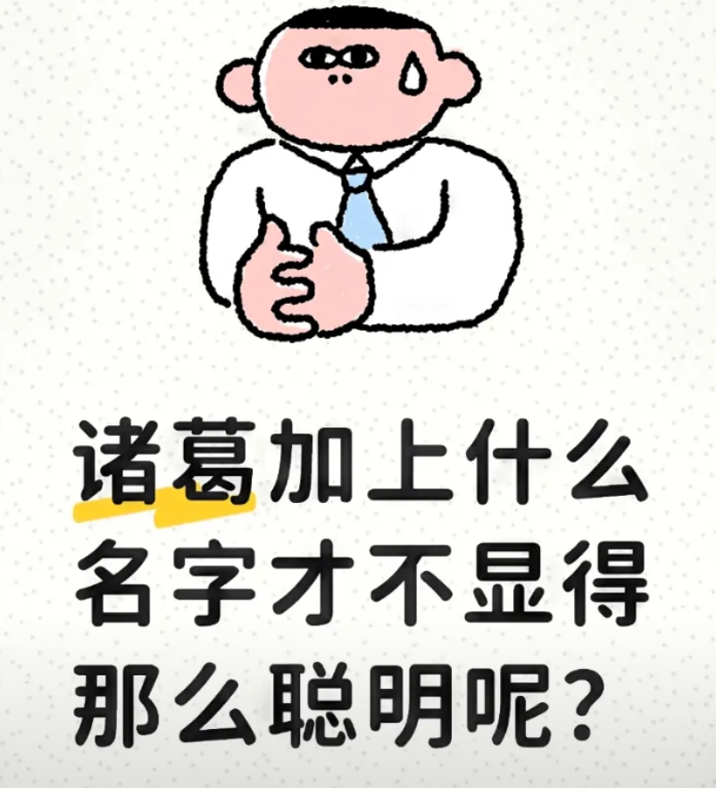 诸葛加上什么名字才不显得那么聪明呢？求取名