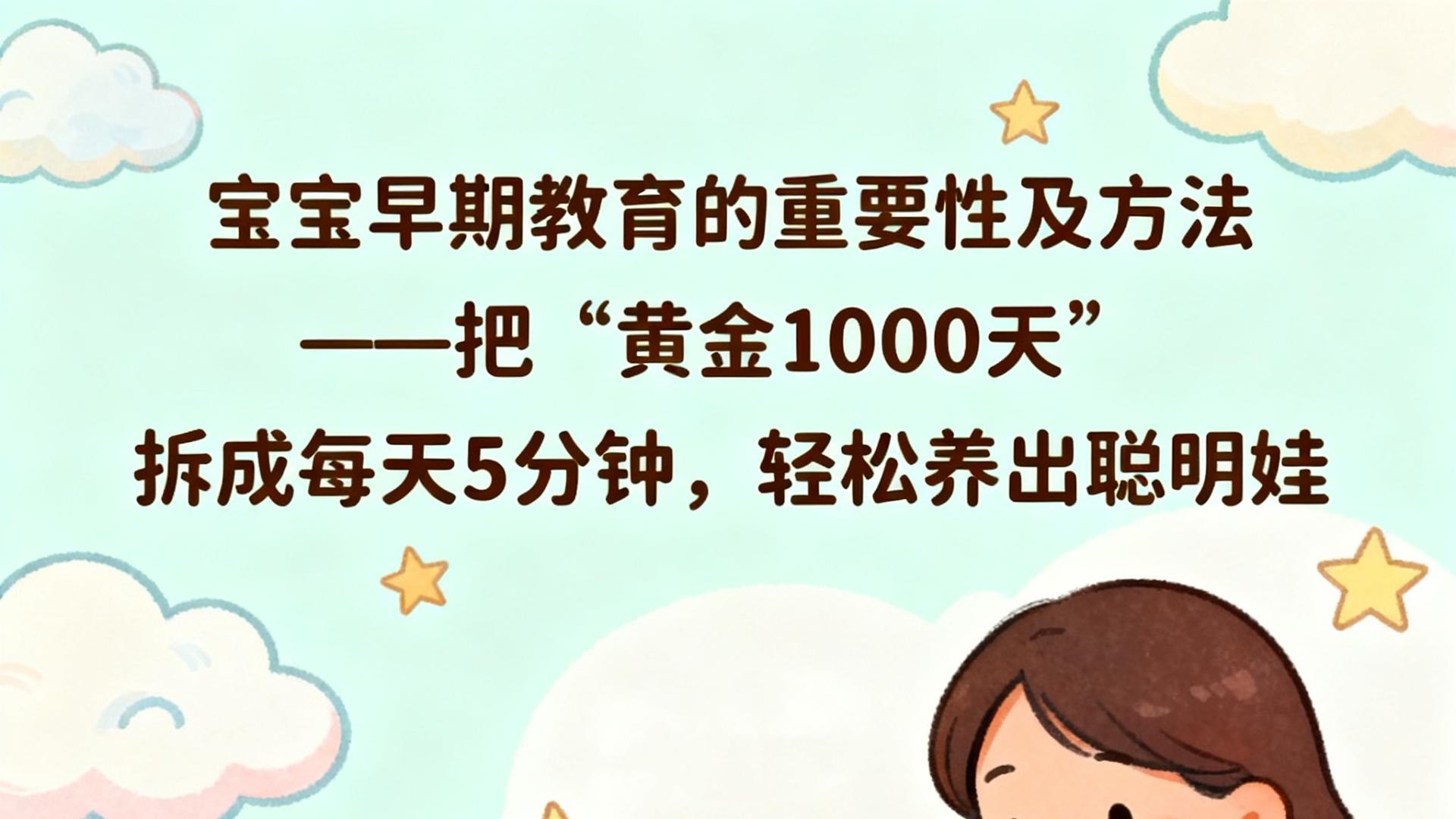 专家解读：宝宝早期教育的重要性及方法——把“黄金1000天”拆成每天5分钟，轻松养出聪明娃