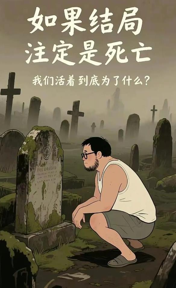 若结局注定是死亡，我们为何而活
在这寂静的墓园，一个人蹲在墓碑前，望着冰冷的石碑
