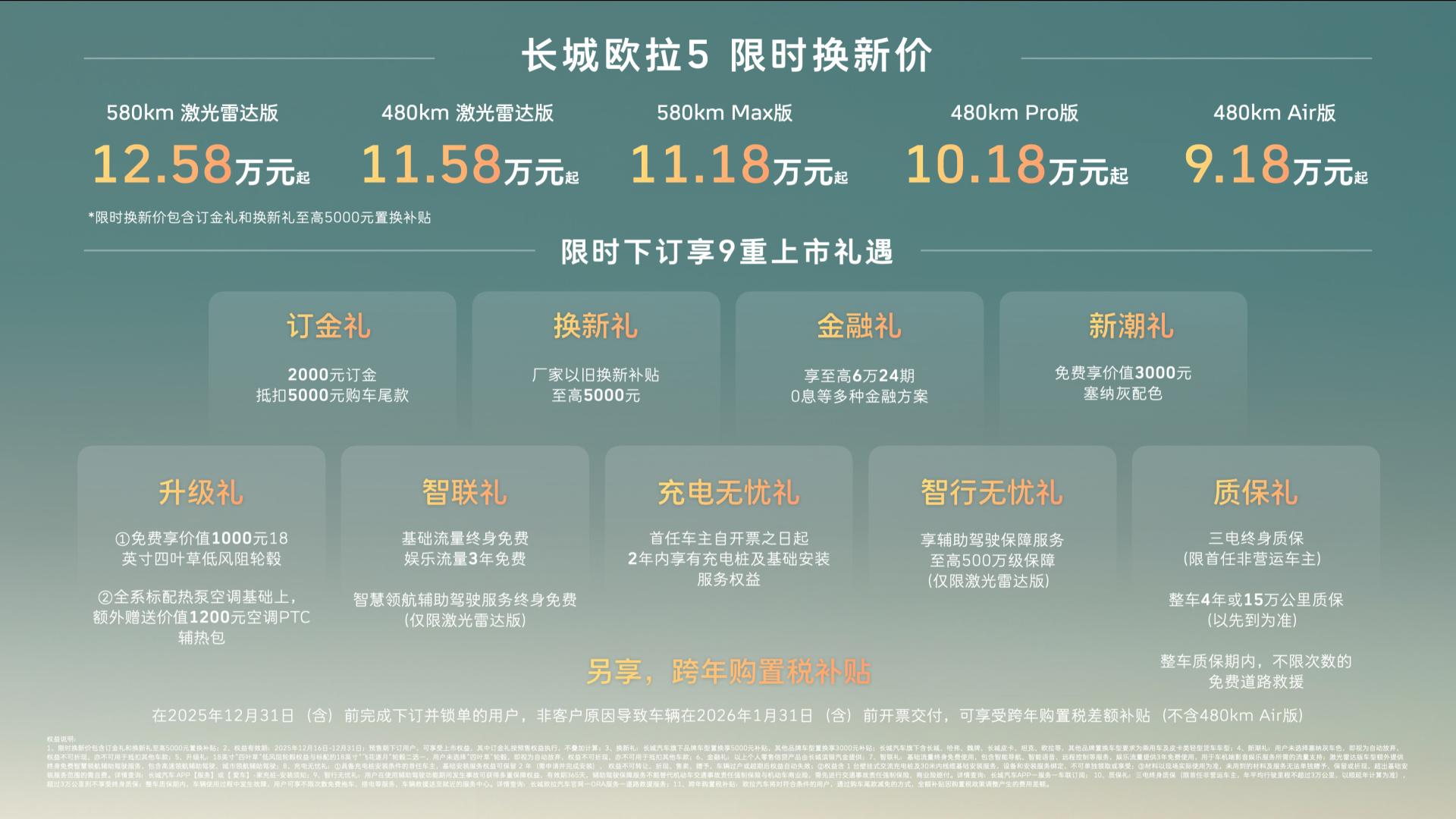 长城欧拉5正式上市，限时换新价9.18万元起