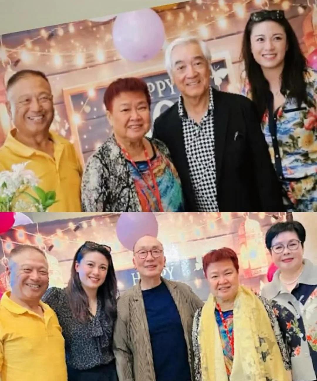 中国香港知名艺人廖碧儿回加拿大为父母庆祝金婚，父母夫妻脸好慈祥，80岁的秦沛也在