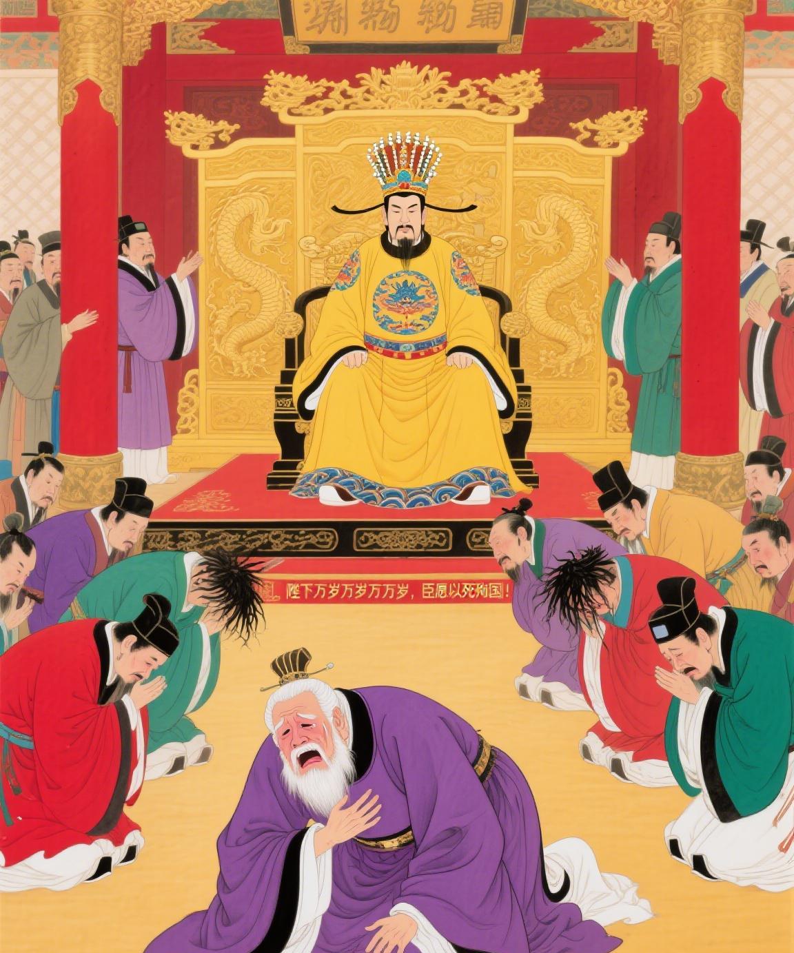现代拍马屁送奢侈品，古代大臣更疯狂：朝堂上给杨广 “哭丧彩排”，哭得越凶越受赏
