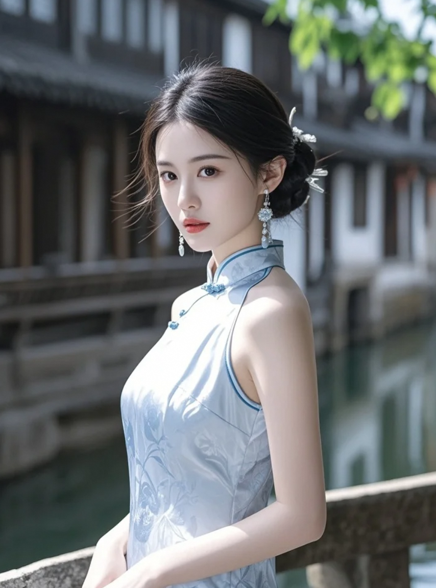 一袭青花摇曳处，便是江南烟雨时
