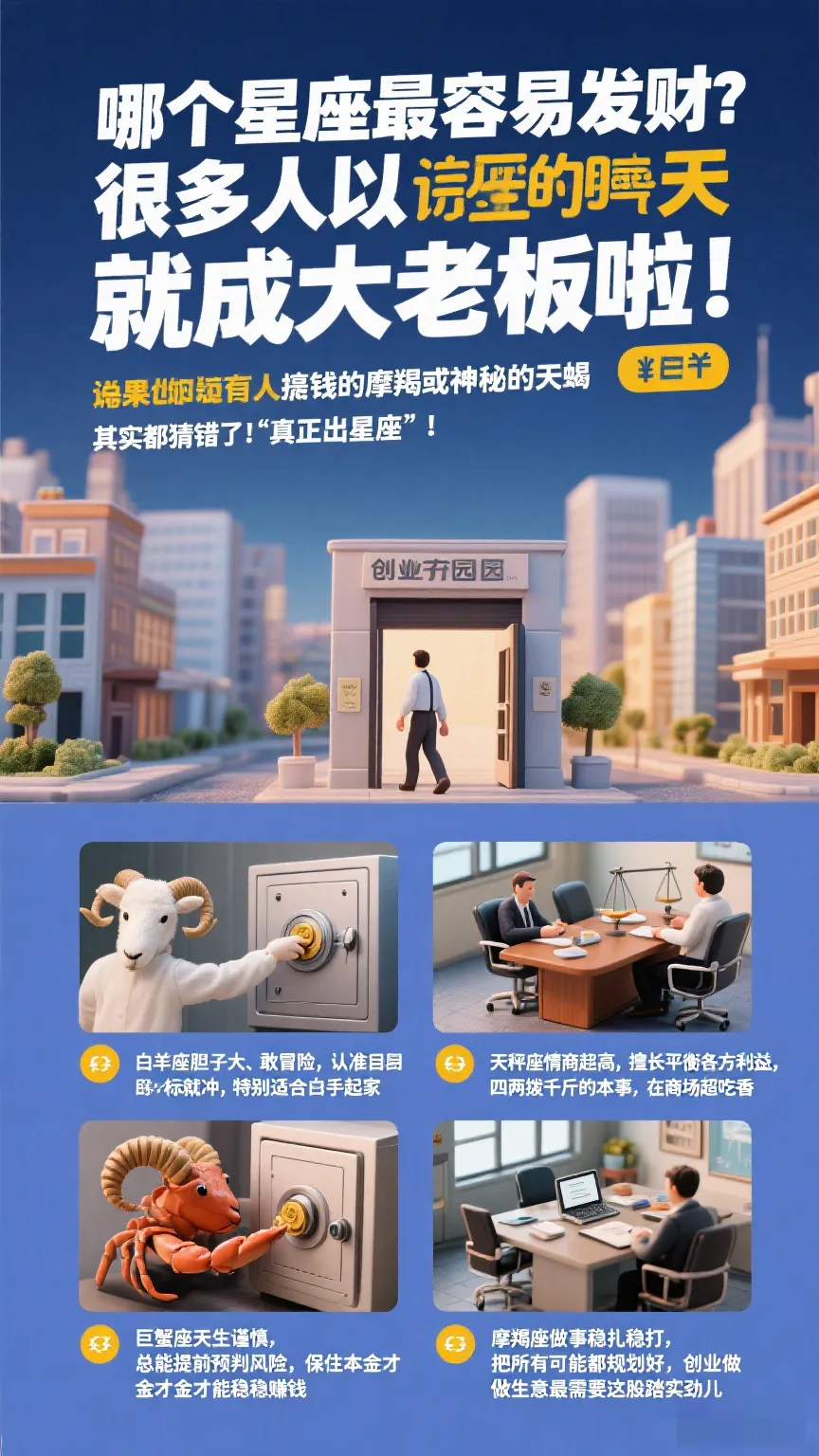 总有人问哪个星座最容易发财？很多人以为是闷声搞钱的摩羯或神秘的天蝎，其实都猜错了