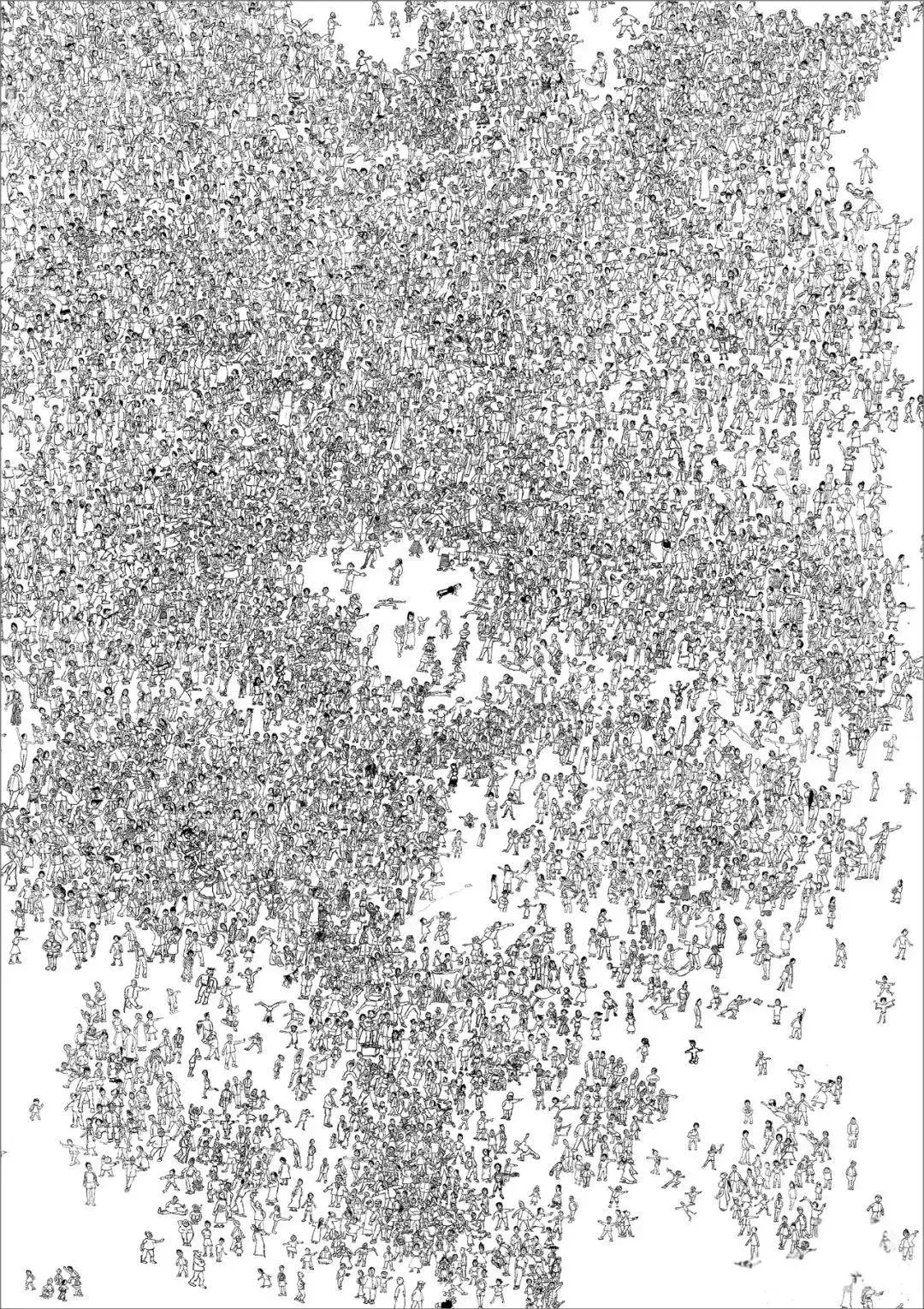 花了一年时间完成了这幅画，画了一万个人。
