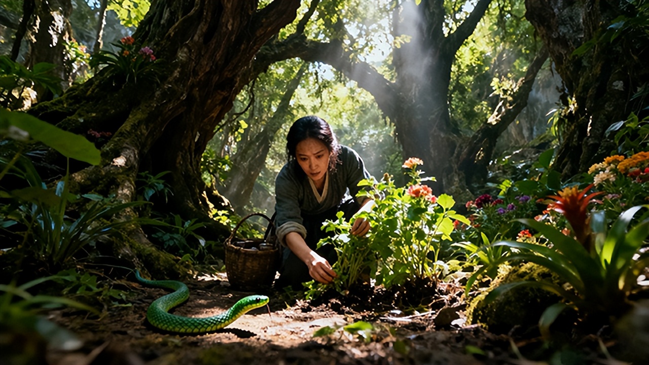 民间故事：妻子进山采药失踪一年，丈夫被蛇咬，昏迷中有人喊夫君