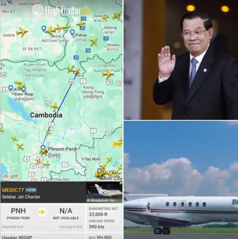 冲突爆发后，柬前首相洪森被曝逃往国外，专机已在他国落地。
泰国与柬埔寨军队24日