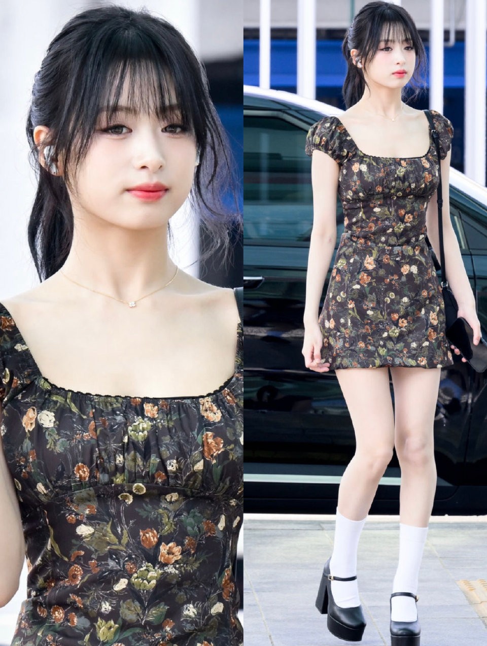 Babymonster今天机场私服太会穿了，简单白T配牛仔裤清爽又时髦，随手扎个