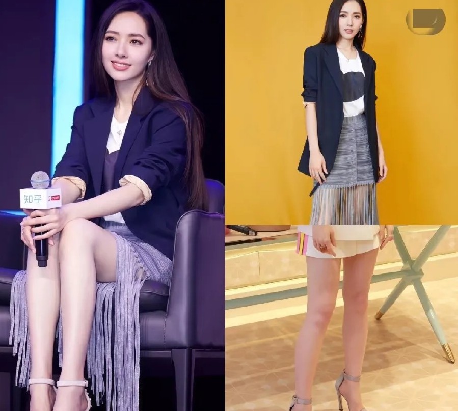 天呐！
家人们！
郭碧婷这组生图太绝了吧！
谁懂啊，西装搭流苏裙，大长腿藏都藏不