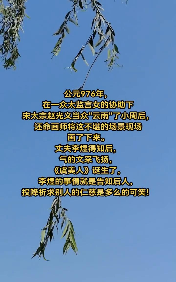 公元976年，在一众太监宫女的协助下，宋太宗赵光义当众