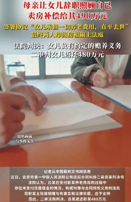 北京，靳大妈晚年孤苦，想让在广州工作的女儿回京照顾，卖房给女儿490万还签协议让