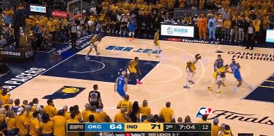 后卫克星！内姆布哈德防的真好！
在今天NBA总决赛G4雷霆与步行者的第三节比赛中