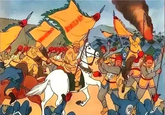 1855年太平军将领李开芳率部放下武器走出冯官屯向清军投降，李开芳见到清军主将僧