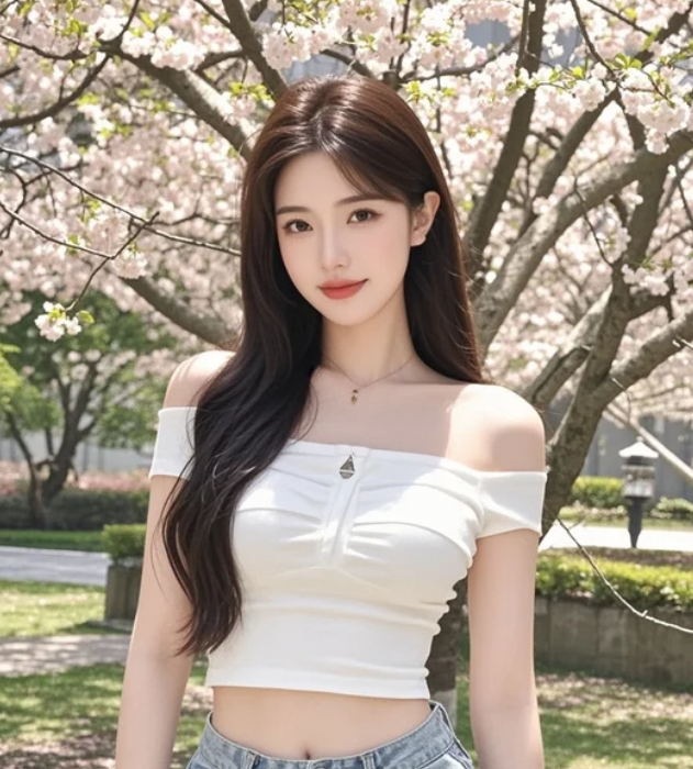 樱花烂漫时，她成了我镜头中最美的存在