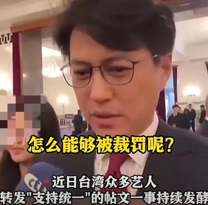 台湾记者问靳东：“你怎么看台湾艺人力挺台湾回归被台陆委会制裁一事？”靳东直接被气
