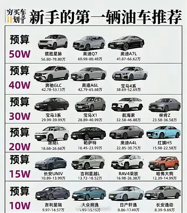 关于新手的第一辆油车推荐，大家怎么看？