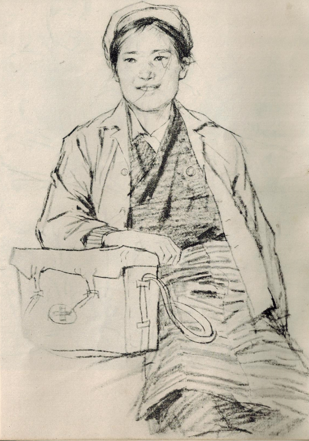 -70年代速写：赤脚医生，韩书力 作