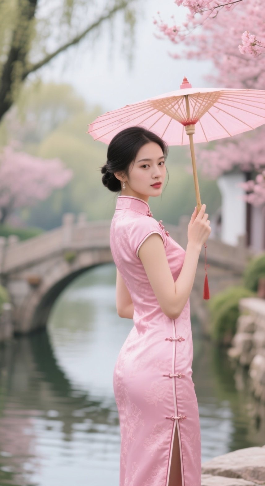 俏丽少妇旗袍加身，眼含秋水摄人心魄