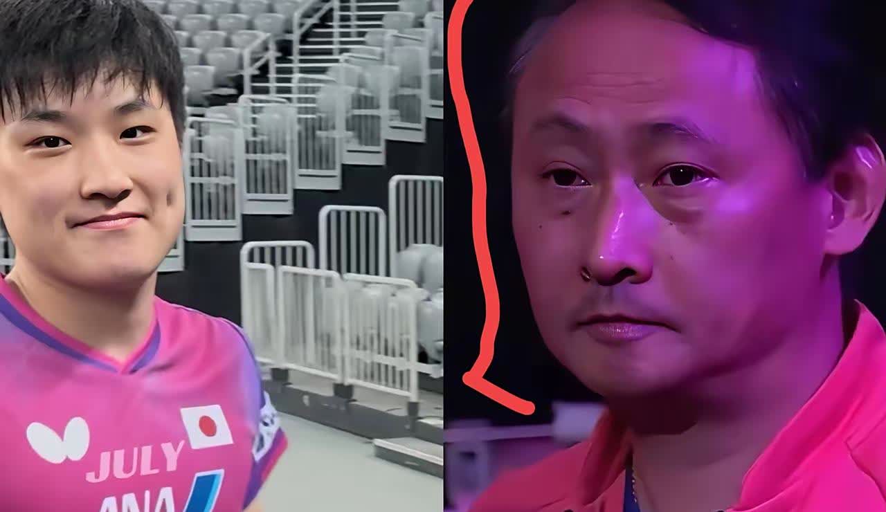 张本智和夺冠，

张父却是一脸愁容，

看到儿子又在肆意妄为的脱衣庆祝，