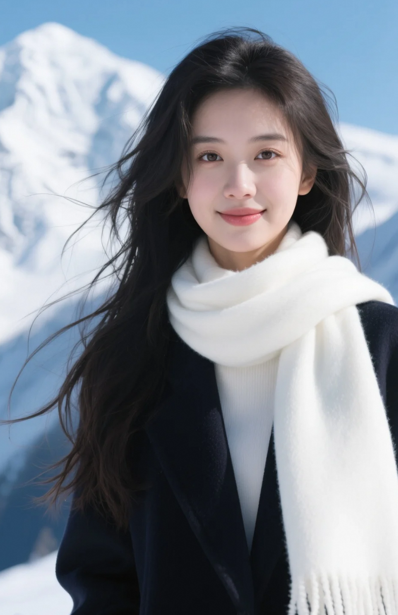 风吹乱了头发，却吹不散她的美