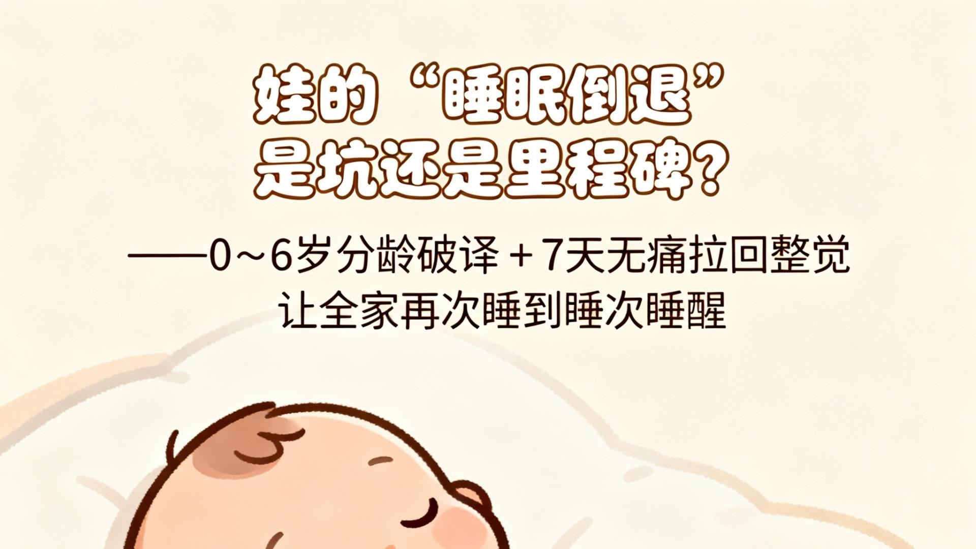 娃的“睡眠倒退”是坑还是里程碑？ ——0～6岁分龄破译＋7天无痛拉回整觉 让全家再次睡到自然醒