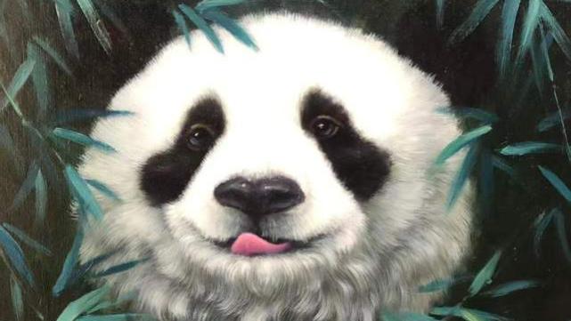 【画作赏析】墨韵熊猫·竹影流年——赵金鹤油画中的诗意栖居