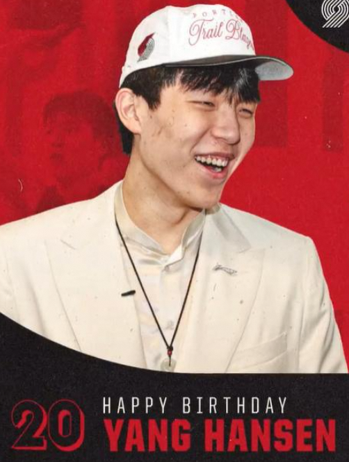 杨瀚森 20 岁生日🎂 开拓者官方送上特别祝福