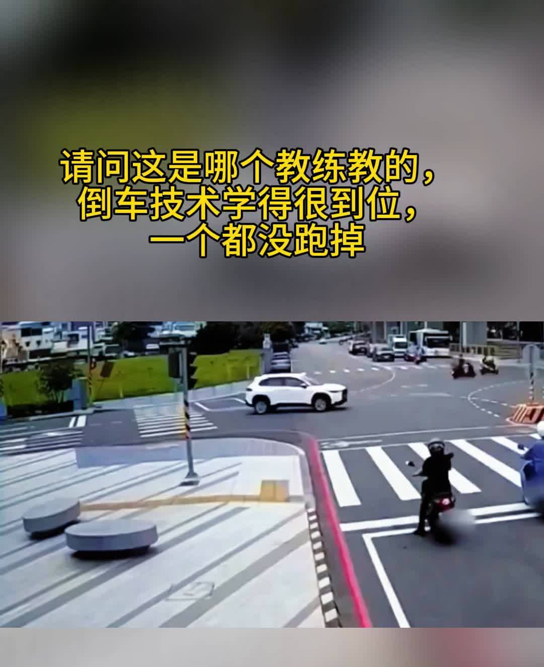 请问这是哪个教练教的倒车技术学得很到位，一个都没跑掉。