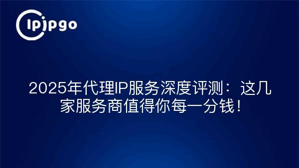 2025年代理IP服务深度评测：这几家服务商值得你每一分钱！